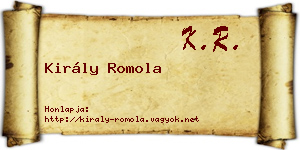Király Romola névjegykártya
