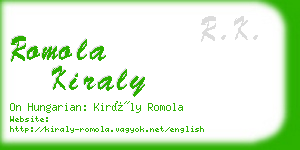 romola kiraly business card